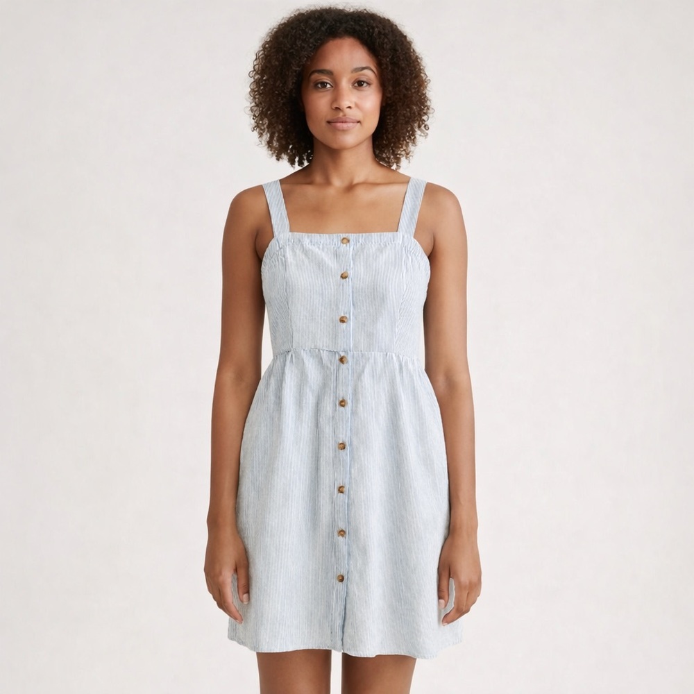 J.Crew Seersucker Button Front Dress Size 4